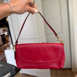 Vintage COACH Campbell Clutch Mini Purse Red Leather F50183